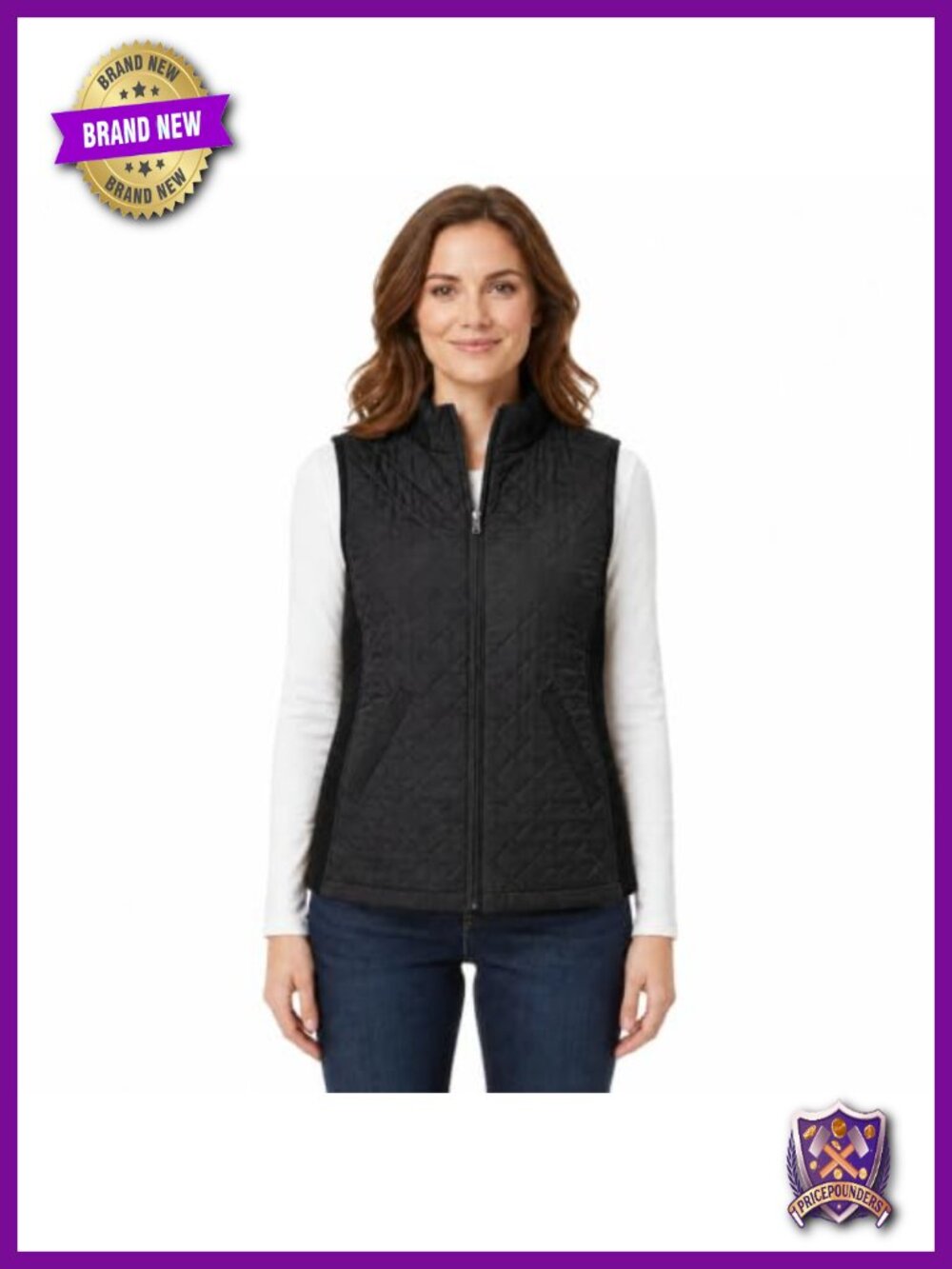 Lightweight Quilted Vest Sleeveless Zip Front